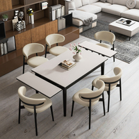 Ensemble table et chaises pliantes rétractables en bois massif, pour usage domestique, moderne, 4 places, petite table rectangulaire pour appartement