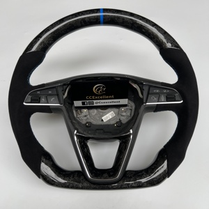 Volante de Fibra de Carbono Forjado Personalizado CCExcellent con Alcántara para Seat Leon <span class=keywords><strong>Cupra</strong></span> ST MK3 <span class=keywords><strong>Ibiza</strong></span> Toledo Ateca Arona Alhambra - Product Image 1