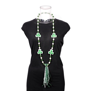 Collar de cuentas personalizado del Día de San Patricio de 36 pulgadas "Luck of the Irish", collar de trébol irlandés de trébol de la suerte, suministros para fiestas - Product Image 6