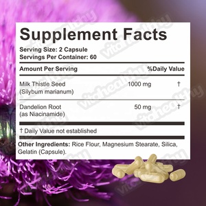 Vitahealthy OEM/ODM nhãn hiệu riêng nhà máy cung cấp cây kế sữa viên nang với bồ công anh gốc cho sức khỏe cơ thể trục xuất của độc tố - Product Image 2