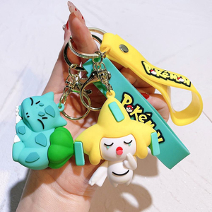 YY Nouveau porte-clés 3D PVC Pikachu Evoli endormis style cartoon mignon - Product Image 3