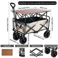 Chariot de camping pliable tout-terrain robuste, capacité de charge 360 kg, chariot utilitaire extérieur en aluminium industriel pour le shopping