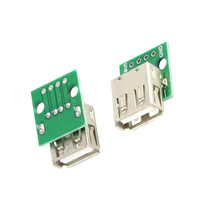 Adaptateur USB 2.0 Type-A Femelle DIP 4 broches - Module convertisseur de carte de circuit imprimé à prise droite, chargeur, alimentation, câble de données NP14-SA Original