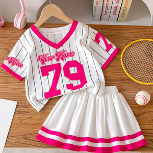 Conjunto de camisetas de fútbol americano en blanco para niños, estilos de camisetas de béisbol personalizadas, camiseta de fútbol americano para niñas - Product Image 2