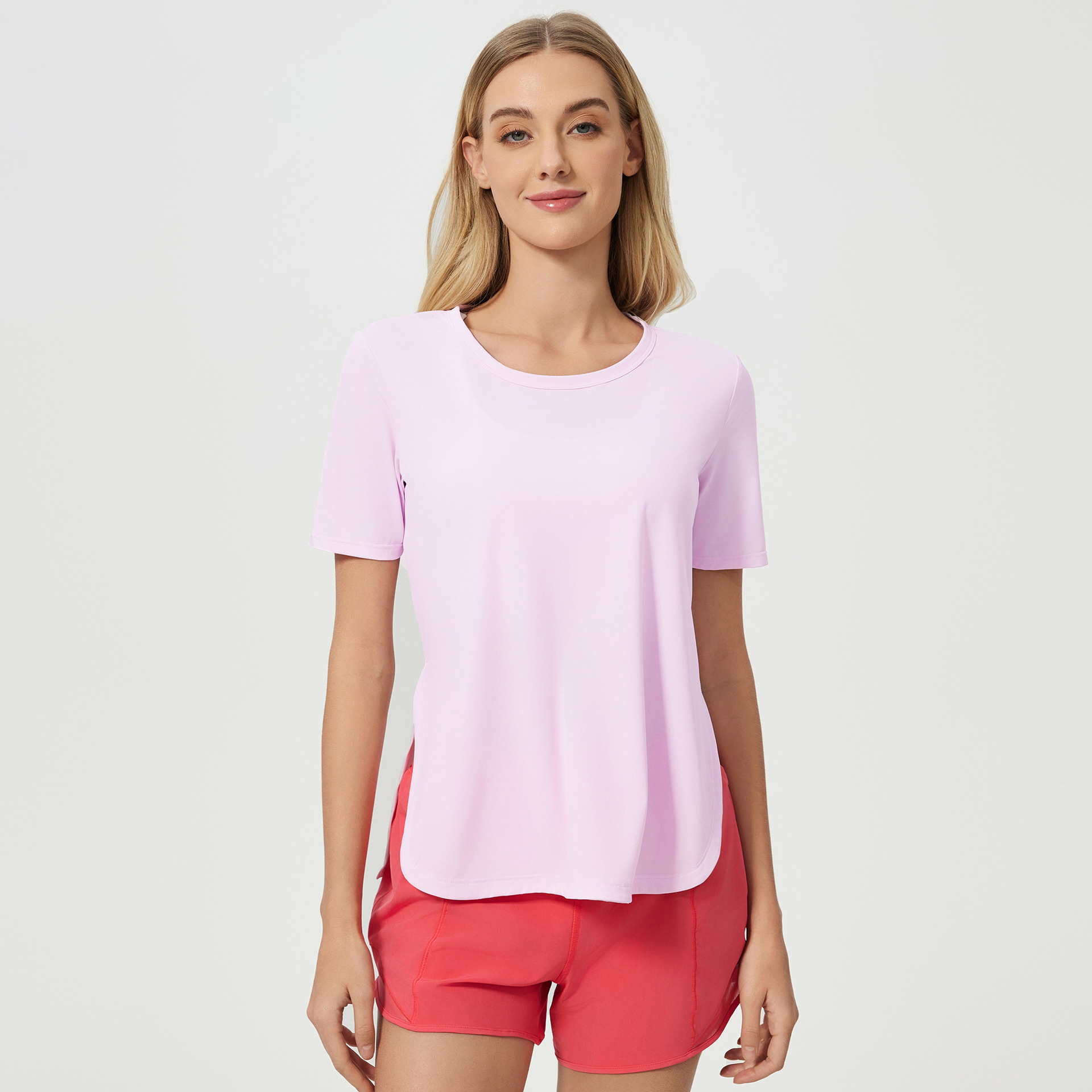 Women's Customized Logo T-Shirt Loose Breathable Quick Drying Yoga Top for Sports Running Outdoor Activities Skin Friendly