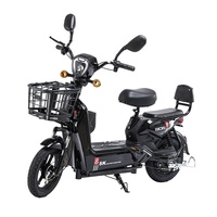 Sepeda Motor Listrik Dewasa E-Scooter EV Bike Baterai Asam Timbal 48V Jarak Tempuh 25-35km Keranjang Depan Moped Roda Dua OEM Grosir