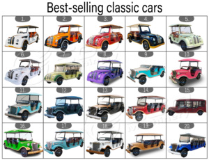 Voiture électrique de tourisme vintage à prix réduit, haute qualité, 8 places, classique, rétro, 4 roues, vente en gros - Product Image 6