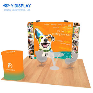 YIDISPLAY <span class=keywords><strong>ซี</strong></span>รีส์ Wave โครงอะลูมิเนียมผ้าตึงแบบกำหนดเอง พิมพ์ลายด้วยเทคนิค Dye Sublimation สำหรับงานแสดงสินค้าและโฆษณา - Product Image 1