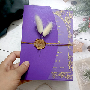 Fournisseur de Quinceanera pour fête de <span class=keywords><strong>mariage</strong></span>, <span class=keywords><strong>carte</strong></span> d'<span class=keywords><strong>invitation</strong></span> de <span class=keywords><strong>mariage</strong></span> en acrylique transparent avec enveloppe imprimée or blush élégant et luxueux - Product Image 4