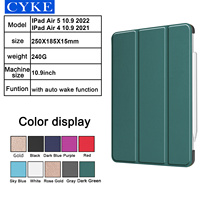 CYKE – housse de tablette triple en cuir Pu à coque rigide pour Apple Ipad Air 5 Air 4 10.9 pouces 2022 2020
