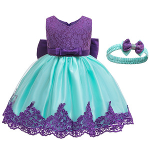 Robe de soirée en dentelle pour bébé fille, sur mesure OEM ODM, vente en gros, robe de demoiselle d'honneur, robe de princesse pour anniversaire de tout-petit - Product Image 5