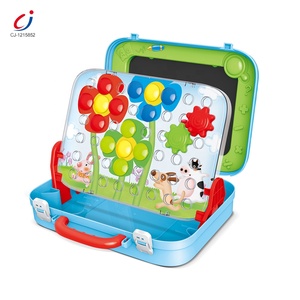 Jouets éducatifs pour enfants : Tableau magnétique 2 en 1 avec tableau d'écriture et puzzle créatif en forme de <span class=keywords><strong>champignon</strong></span> à boutons pour mosaïque - Product Image 2