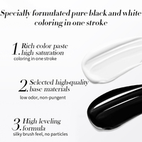 BORN PRETTY PRO Vernis Gels Blancs et Noirs Sans HEMA Couleur 15 ml, Vernis Gel Super Blanc LED UV Soak Off pour Nail Art et French Manucure