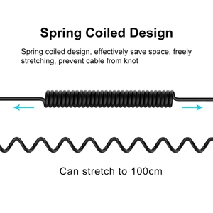 Precio de Fábrica PULUZ Adaptador de Audio para Micrófono en Vivo, Cable En Espiral con Conector <span class=keywords><strong>TRRS</strong></span> Macho de 3.5mm a Tipo-<span class=keywords><strong>C</strong></span> / <span class=keywords><strong>USB</strong></span>-<span class=keywords><strong>C</strong></span> Macho - Product Image 3
