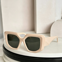 Lunettes de soleil tendance unisexes Polygon White Square Full Rim avec verres dégradés, protection UV400 pour une utilisation en extérieur