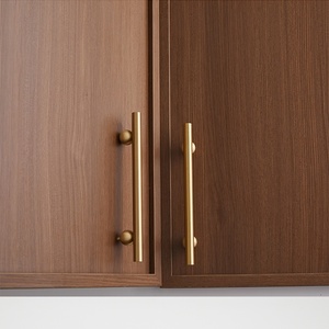 Poignées de meuble en laiton massif, boutons de meuble ronds en bronze <span class=keywords><strong>antique</strong></span>, poignées de porte longues en T pour armoires de cuisine - Product Image 6