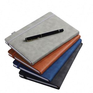 100 Sheets Premium Quality A5 Leather Hardcover Thread <b>Sewing</b> Bound Custom Journal Notebook with Pen Holder and Custom Logo - Product Image 1