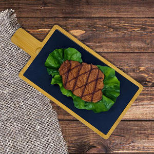 Hete Verkoop Natuurlijke Western Bamboe Steak Plaat Met Leisteen Zwarte Diner Dienblad Natuurlijke Leistenen Steak Board Bamboe - Product Image 5