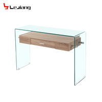 Table en bois antique miroir, échantillon gratuit, moderne italien en verre noir, photo haut en marbre extensible, console