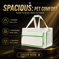Sac de transport pliable à double étage pour animaux de compagnie, respirant, en nylon, pour chats et petits chiens