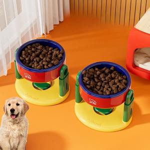 Bol pour animaux de compagnie à hauteur réglable par aspiration, anti-renversement, de forme ronde, pour chiens et chats - Product Image 3