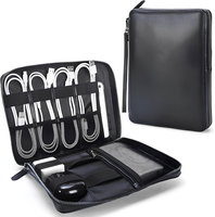 Organizador de Cables Personalizado de Fábrica, Bolsa de Almacenamiento de Accesorios Electrónicos de Cuero Premium con Cierres YKK, Estuche para Dispositivos Electrónicos