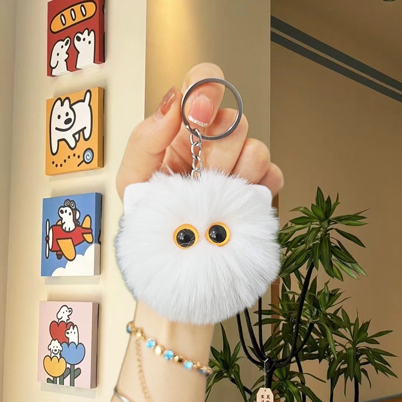 F@G58/Tête de chaton en peluche - Blanc
