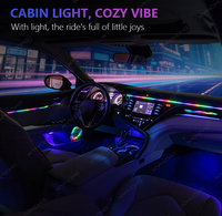 Pour Toyota Camry, éclairage ambiant LED pour voiture, symphonie de 64 couleurs, lampe décorative pour voiture, contrôle par application Bluetooth, éclairage intérieur automatique