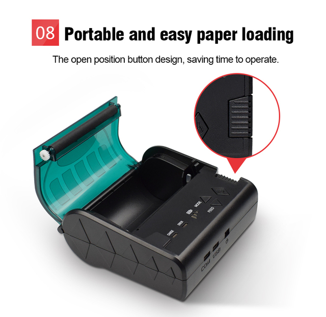 2026 Best Thermal Label Receipt Printer Bluetooth Inkless Printers Compatible Android, IOS for Office,logistics,markets Business