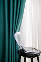 Tissu pour rideaux occultants double face en faux lin 100 % polyester, nouvelle arrivée, vente en gros sur mesure