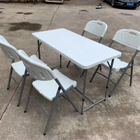6 pieds facile à nettoyer Portable mobilier d'extérieur Party Event Center pliable HDPE plastique 5ft Table ronde pliante Table rectangulaire