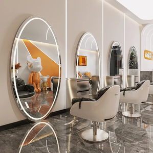 Nouvel arrivage de meubles de salon de <span class=keywords><strong>coiffure</strong></span> en or de grande taille meubles de salon de <span class=keywords><strong>coiffure</strong></span> maquillage mural miroir de salon de beauté avec LED - Product Image 2