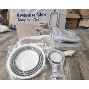 Bañera Plegable de Plástico para Bebés con Control de Temperatura, Bañera Ergonómica Plegable para Bebés - Product Image 1