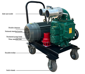 Bomba de lodos de aguas residuales diésel de un solo cilindro, máquina portátil de succión de heces con ruedas, bomba de limpieza de tanques sépticos y sedimentos de río - Product Image 2