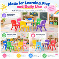 Chaises en plastique colorées pour enfants avec 12 options de couleurs, empilables, pour les tout-petits, idéales pour les salles de jeux préscolaires et les garderies
