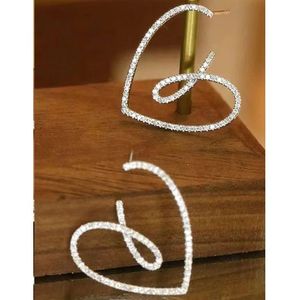Boucles d'oreilles pendantes pour femmes Xinfly Design Fashion Jewelry, or massif 18 carats, grand cœur en forme de cœur, diamant 0,72 ct. - Product Image 3