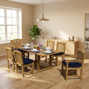 Modern <b>Foldable</b> Wood Garden <b>Chair</b> and <b>Table</b> Set <b>for</b> Outdoor <b>Dining</b> - Product Image 1