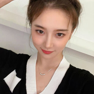 สร้อยคอเงินแท้ S925 ประดับลูกปัด ดีไซน์เรขาคณิต ความยาวโซ่ 405 ซม. สวมใส่ได้ทุกวัน สไตล์มินิมอล - Product Image 3