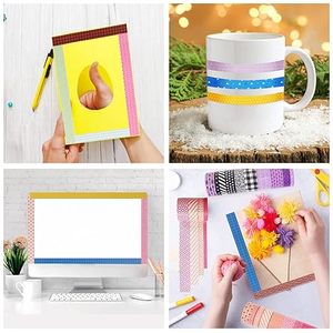 Set <span class=keywords><strong>de</strong></span> Cintas Decorativas Washi para Otoño, con Diseño <span class=keywords><strong>de</strong></span> Cuadros Buffalo, Hojas <span class=keywords><strong>de</strong></span> Arce y Gnomos, para Manualidades, Diarios y Álbumes <span class=keywords><strong>de</strong></span> Recortes - Product Image 6