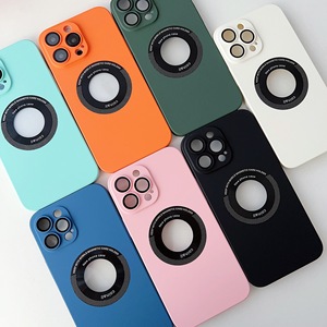 Funda magnética de teléfono para PC, carcasa de lujo con agujero de logotipo para <span class=keywords><strong>iPhone</strong></span> 14 Plus, <span class=keywords><strong>12</strong></span>, 13, 14 Pro Max, novedad de <span class=keywords><strong>2023</strong></span> - Product Image 6