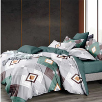 Ensemble de draps plats à motif géométrique de style récent Ensemble de draps de lit et housses de couette en polyester imprimé