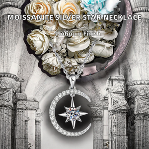 GRA Certification S925 Sterling Silver Platinum Plated Crown Cauliflower Chain Children's Necklace Moissanite Pendant <b>Star</b> <b>Light</b> - Product Image 2