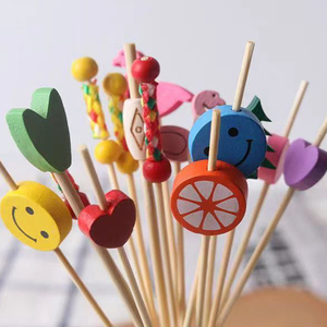 Bâtons de bambou modernes jetables exquis-Accents de fleur de coeur d'animaux élégants pour l'amusement gastronomique-Bouches - Product Image 4