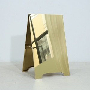 Custom Stainless Steel Gold Mirrored or Brushed Outdoor Street a <b>Frame</b> Sign Foldable Sidewalk Advertising Board <b>for</b> Shop Store - Product Image 1