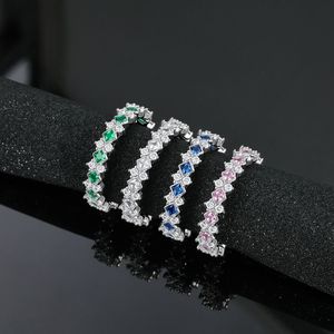 Bague de luxe en <span class=keywords><strong>cuivre</strong></span> plaqué or rose, style classique, motif blé, sertie de zircone <span class=keywords><strong>color</strong></span>ée, pour femme, usage quotidien - Product Image 2