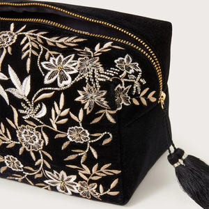 Pochette da Trucco da Donna <span class=keywords><strong>in</strong></span> Velluto Qetesh Fashion, Beauty Case da <span class=keywords><strong>Viaggio</strong></span> <span class=keywords><strong>in</strong></span> Tela con Logo Ricamato Personalizzato - Product Image 6