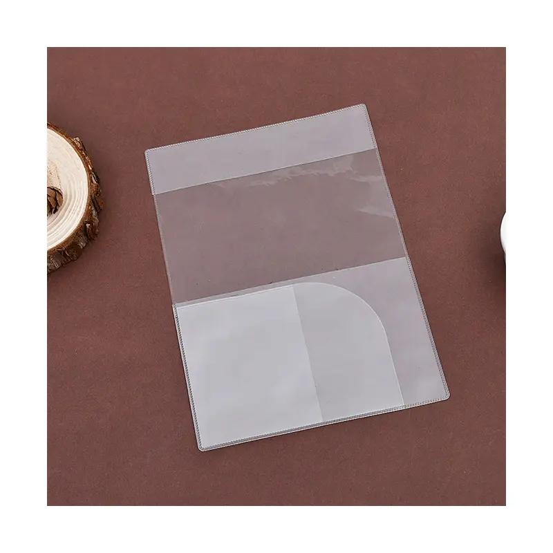 Cubierta de libro de plástico PVC respetuosa con el medio ambiente personalizada fábrica impermeable transparente vacuna Logo Protector EVA Material bolsa