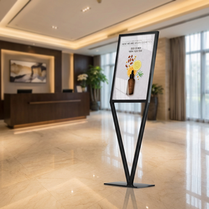 Support de sol en V pour affiches, cadre en aluminium inclinable à clipser, support de signalisation pour magasin, hall d'hôtel, salon professionnel - Product Image 1