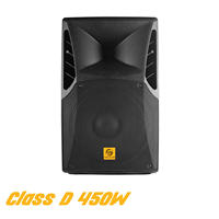 VOICELAB PXD15-DM450A Enceintes actives 2 voies pleine gamme 15 pouces avec amplificateur numérique de classe D 450W pour usage intérieur/extérieur