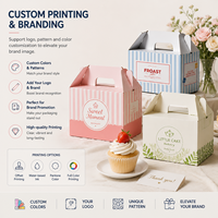 Boîte cadeau de luxe personnalisée pour gâteaux avec poignée pliable, en carton, pour boulangeries et solutions de présentation en magasin.